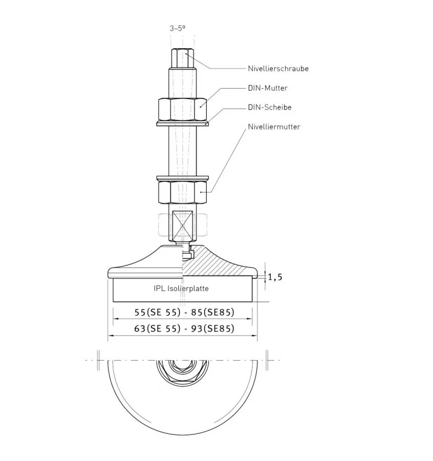 Optimum - tłumik drgań stopa maszyny SE 55 (3352981)