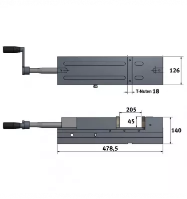 Optimum - hydrauliczne imadło maszynowe HCV 125 (3536214)