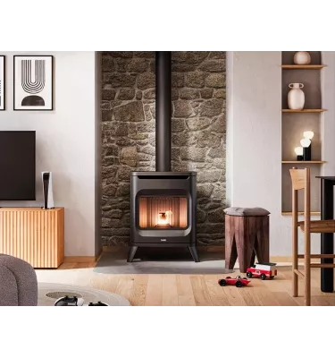 Cadel - piecyk na pellet Hublot 6 Up Twin czarny 6,0 kW