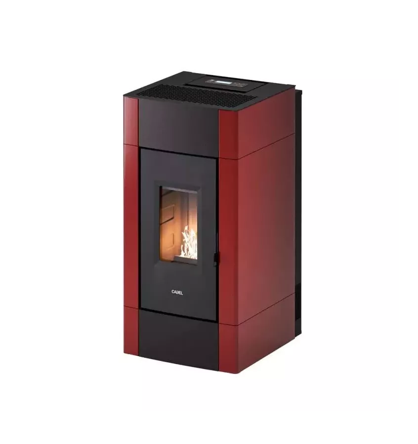 Cadel - piecyk na pellet Cristal Plus 9 bordowy 8,5 kW