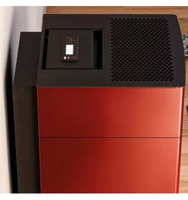Cadel - piecyk na pellet Cristal Plus 9 bordowy 8,5 kW