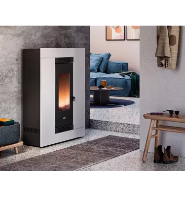 Cadel - piecyk na pellet Luce Plus 9 Flexit szary Titanium 8,5 kW