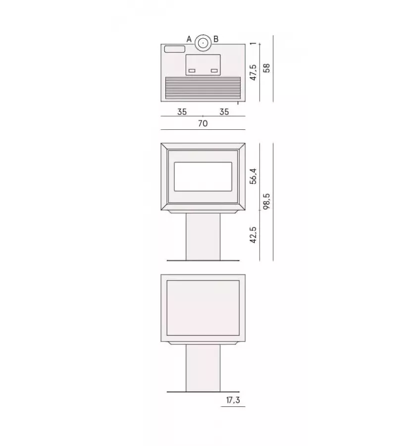 Cadel - piecyk na pellet Quasimodo 9 Box Up czarny 9,3 kW