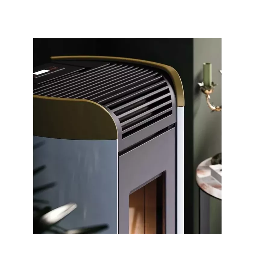 Cadel - piecyk na pellet Fenice 11 biały-złoty 10,5 kW