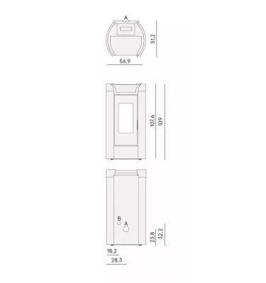 Cadel - piecyk na pellet Fenice 11 biały 10,5 kW