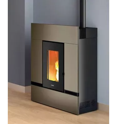 Cadel - piecyk na pellet Mithos Plus 12 Up Twin szary Titanium 12,0 kW