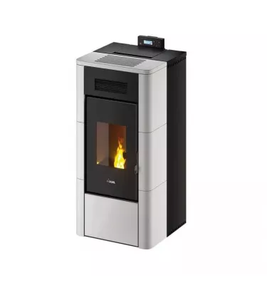 Cadel - piecyk na pellet Hydro River 16 biały kafel 16,1 kW