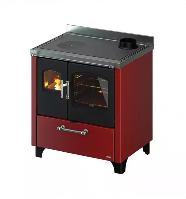 Cadel - kuchnia na drewno Smart 80 bordowy 7,7 kW