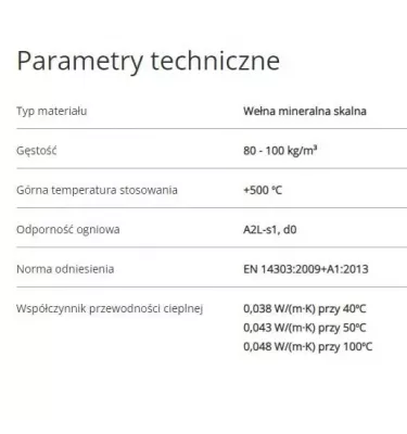 Folimpex -  otulina z wełny mineralny Poolwool AL - 219/100 mm