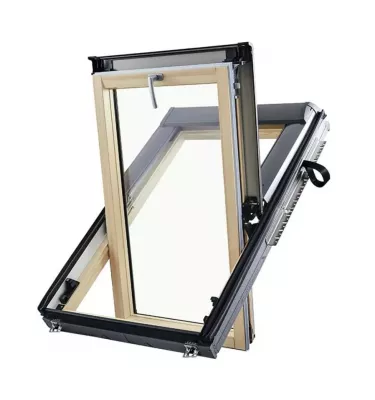 Roto - okno obrotowe Designo R6 H Comfort 9G - drewno