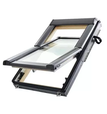 Roto - okno obrotowe Designo R6 H Premium 9P - drewno