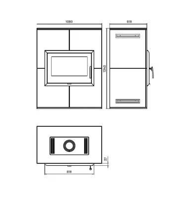 Thorma - piecyk na drewno Lago Hottex szary 11,0 kW