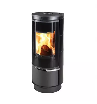 Thorma - piecyk na drewno Andorra Plus kafel czarny połysk 7,5 kW