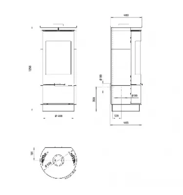 Thorma - piecyk na drewno Andorra Plus kafel grafit 7,5 kW