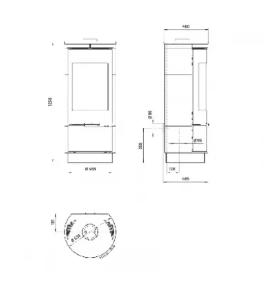 Thorma - piecyk na drewno Andorra Extra kafel grafit 7,5 kW