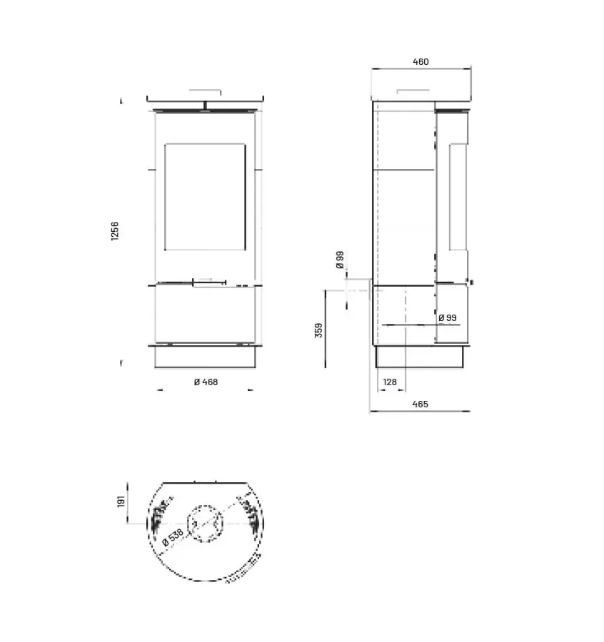 Thorma - piecyk na drewno Andorra Extra kafel grafit 7,5 kW