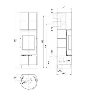 Thorma - piecyk na drewno Delia Standard biały