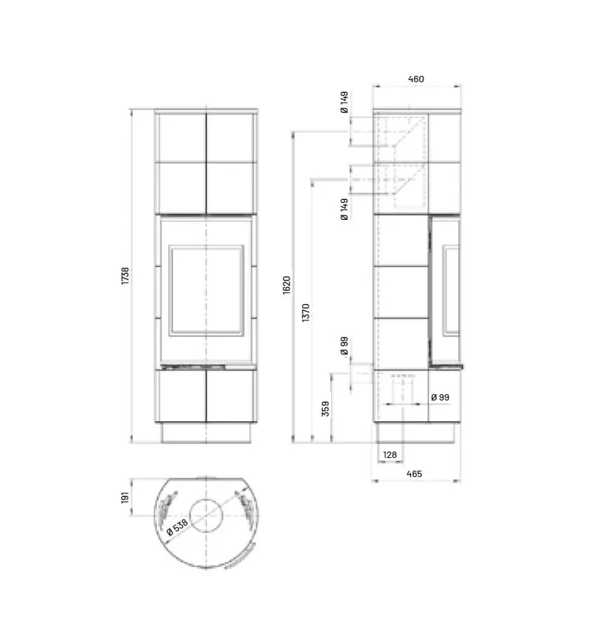 Thorma - piecyk na drewno Delia Standard biały