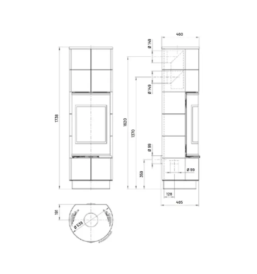 Thorma - piecyk na drewno Delia Extra kafel biały 7,5 kW