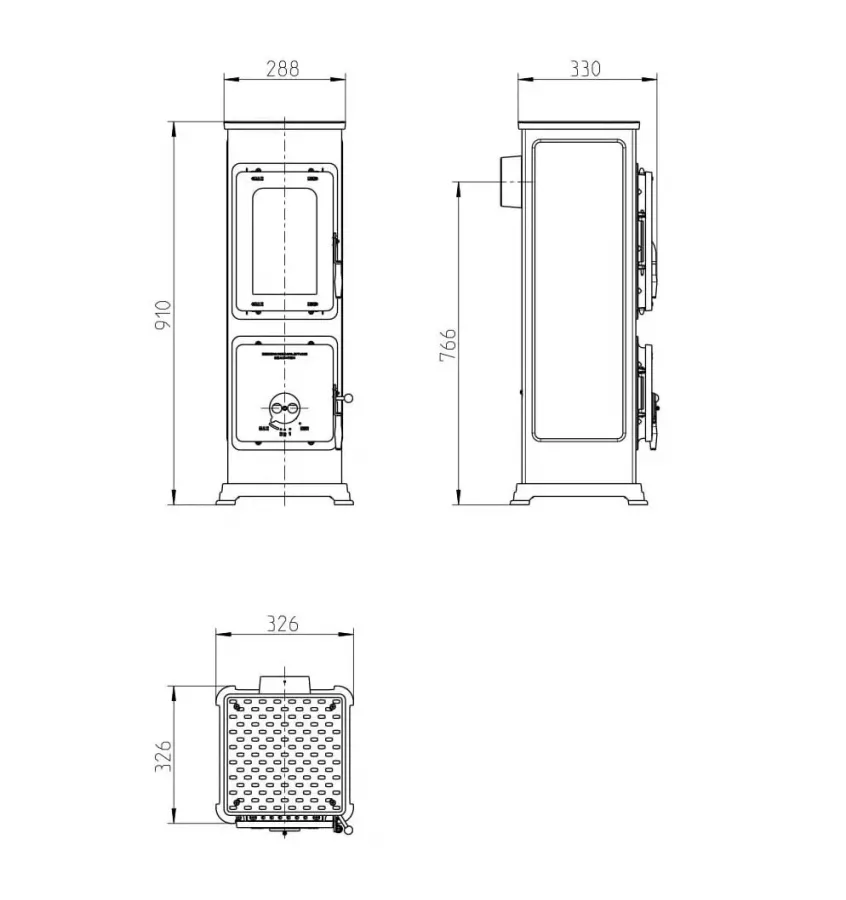 Thorma - piecyk na drewno Bozen AT biały 5,0 kW