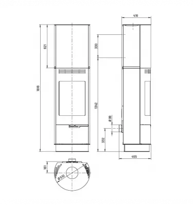 Thorma - piecyk na drewno Sevilla czarny 7,5 kW