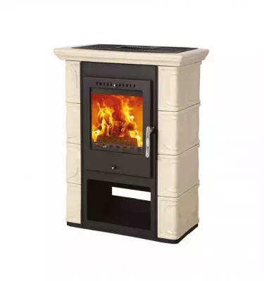 Thorma - piecyk na drewno Borgholm kafel kremowy 7,0 kW