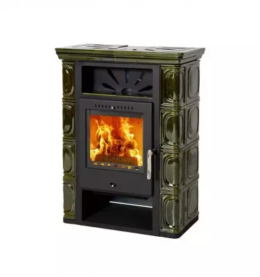 Thorma - piecyk na drewno Borgholm Top kafel zielony 7,0 kW