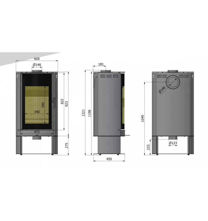 Hajduk - piec wolnostojący na drewno Arco F2 7,0 kW
