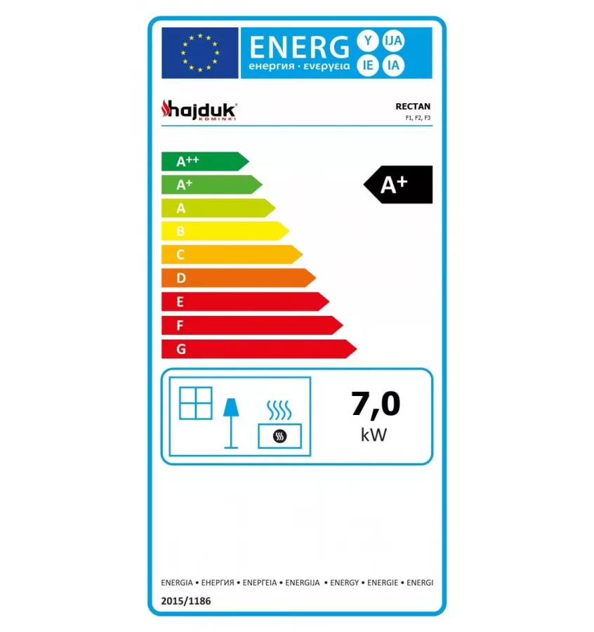Hajduk - piec wolnostojący na drewno Rectan F3A 7,0 kW