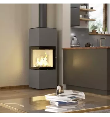 Hajduk - piec wolnostojący na drewno Pixel L 7,0 kW szary