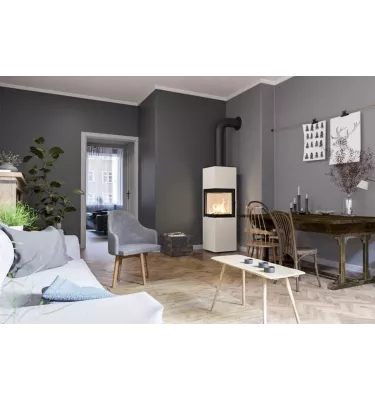 Hajduk - piec wolnostojący na drewno Pixel XL 7,0 kW biały