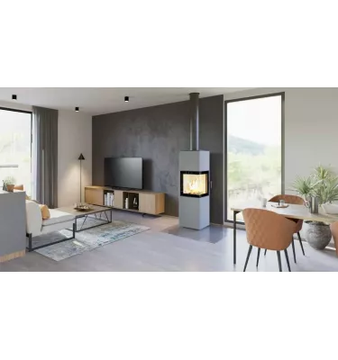 Hajduk - piec wolnostojący na drewno Pixel XL 7,0 kW szary