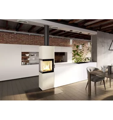 Hajduk - piec wolnostojący na drewno Pixel XXL 7,0 kW biały