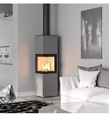 Hajduk - piec wolnostojący na drewno Pixel XXL 7,0 kW szary