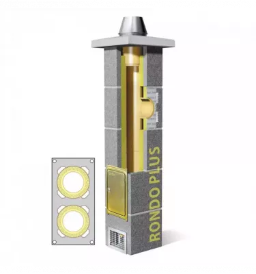 Schiedel - komin izolowany z przewietrzeniem Rondo Plus dwuciągowy