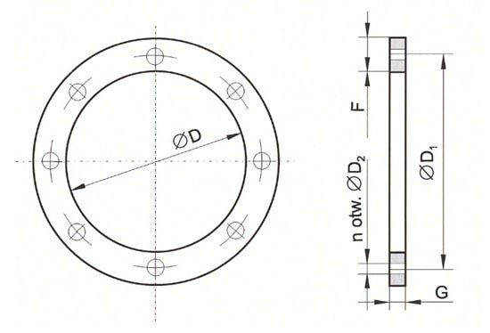 Schemat kołnierza płaskiego