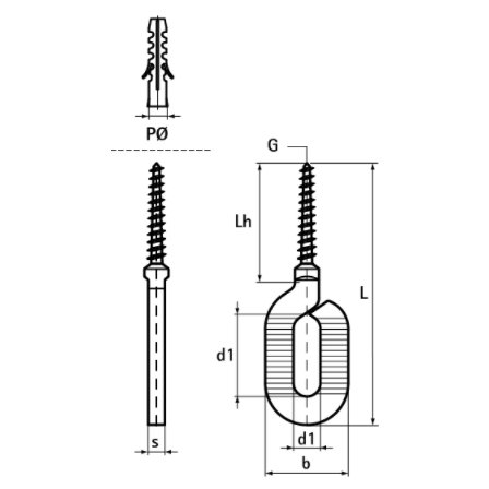 wkręty oczkowe eliptyczne rysunek