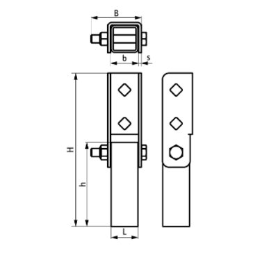 łącznik regulowany yeti 335 rysunek