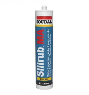 Soudal - neutraali silikoni marmorille Silirub MA