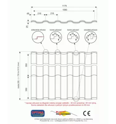 Pruszyński - Optima Arad metalliset kattotiilet