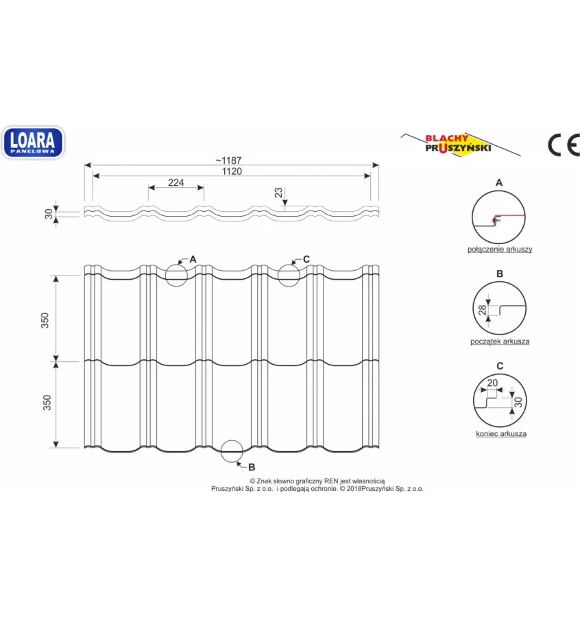 Pruszyński - blachodachówka panelowa Loara