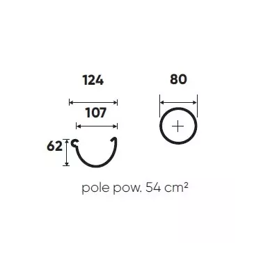 Galeco - system półokrągły PVC - trójnik 67°