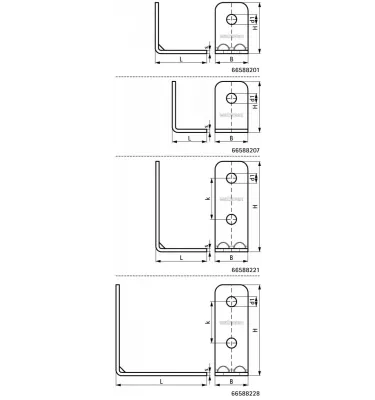 Walraven - 90° BIS Strut -kiinnikkeet (BUP1000)
