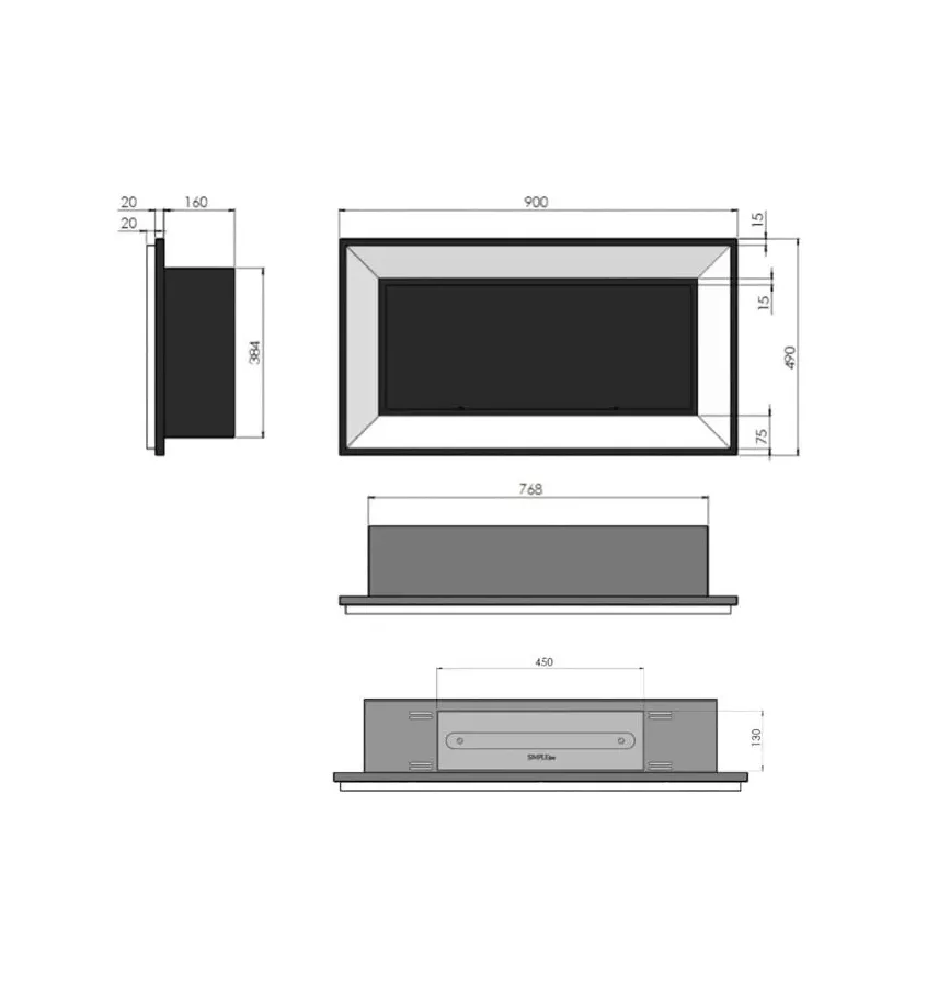 SimpleFire - biokominek Frame 900