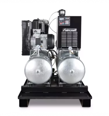 Aircraft - stacjonarna sprężarka tłokowa z 2x 100-litrowymi zbiornikami sprężonego powietrza osuszaczem czynnika chłodniczego fi